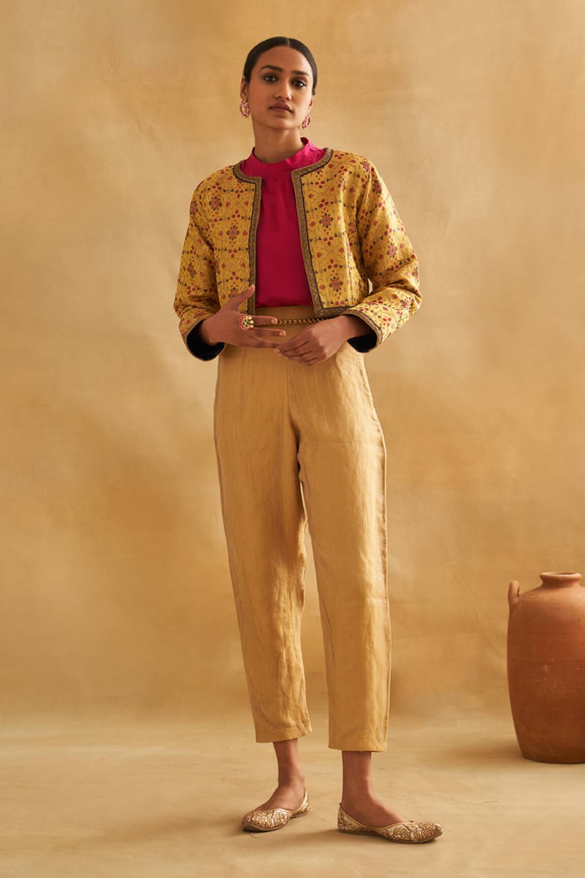 Taisha Hand Woven Tifli Brocade Bomber Jacket