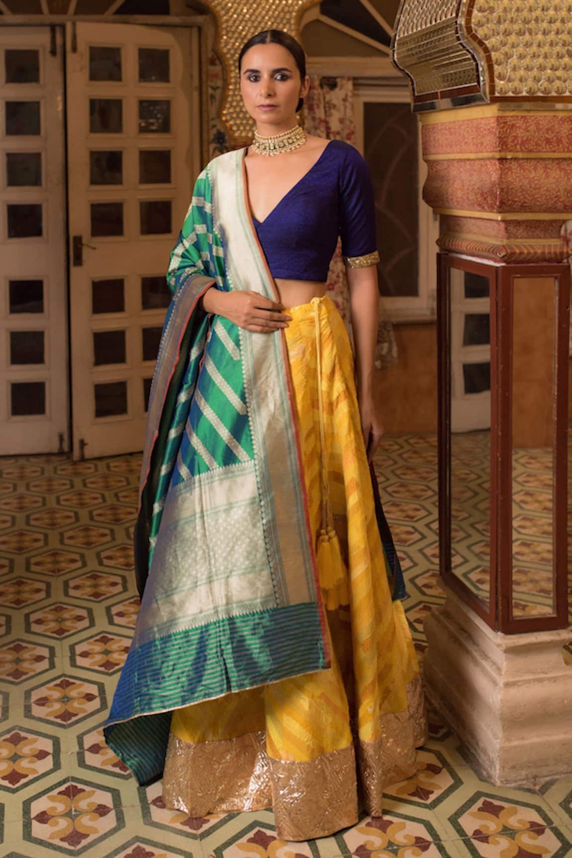 Priyanka Raajiv Hema Patch Work Lehenga Set 