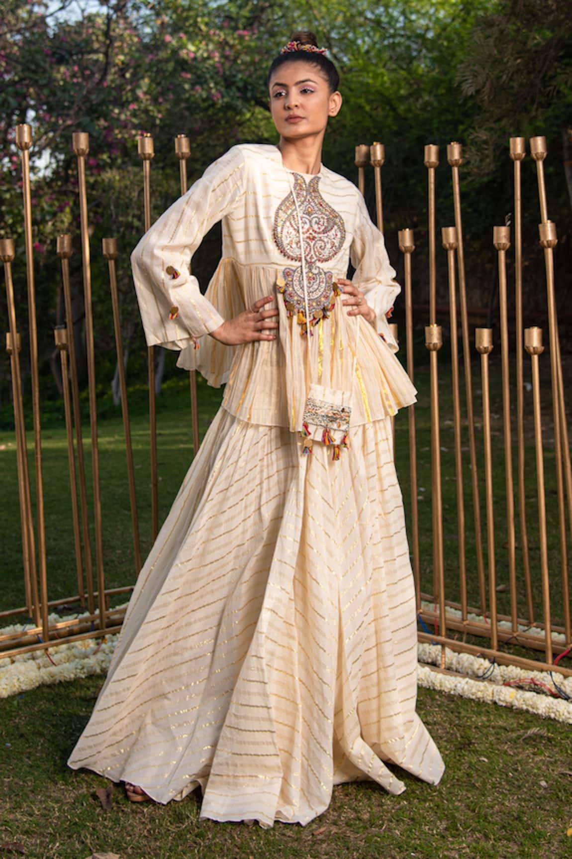 Soniya G Embroidered Yoke Kurta & Sharara Set