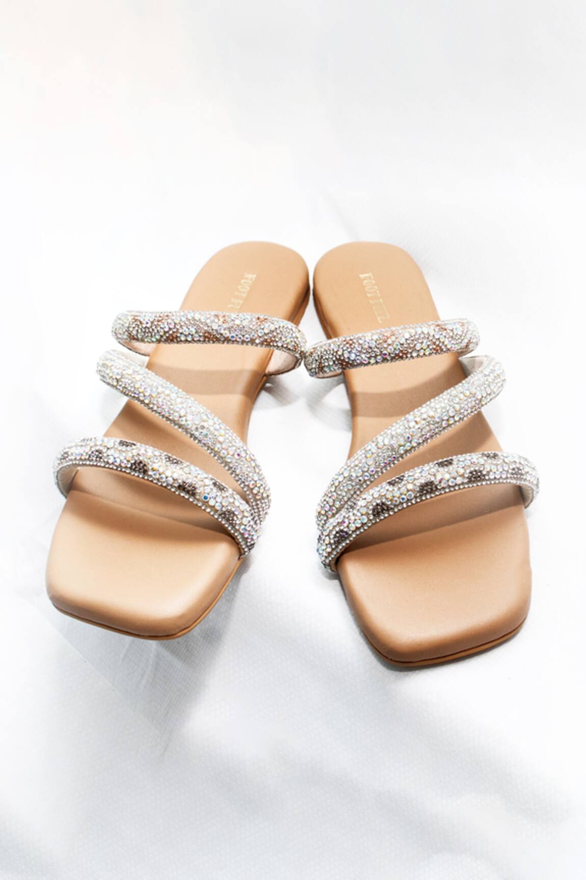 Foot Fuel Aspen Stone Studded Strappy Flats