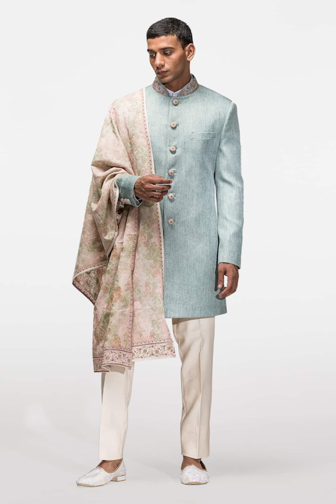 Asuka Jute Silk Achkan Set