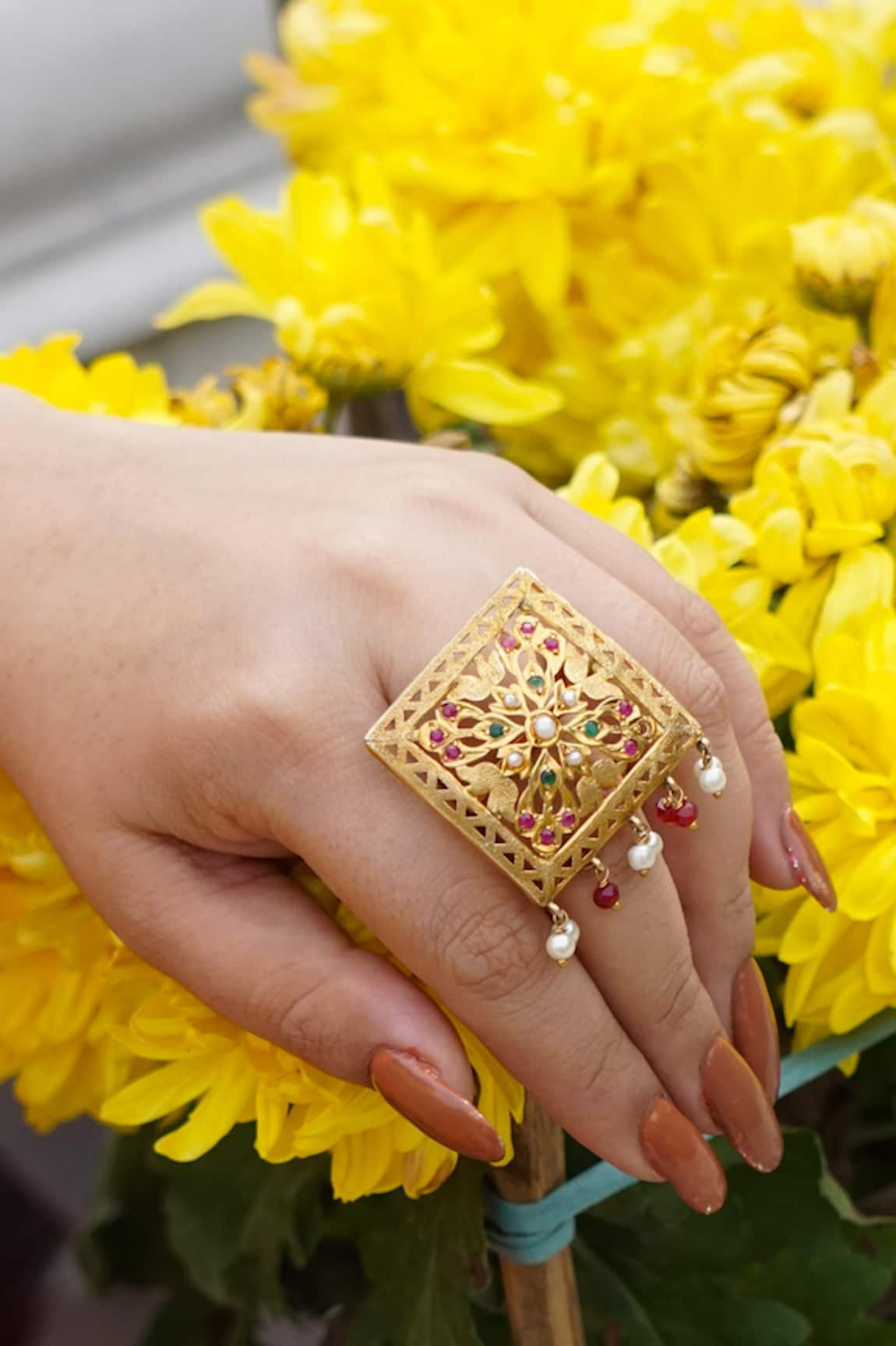 Devanshi Renu Jewels Geometric Shaped Ring