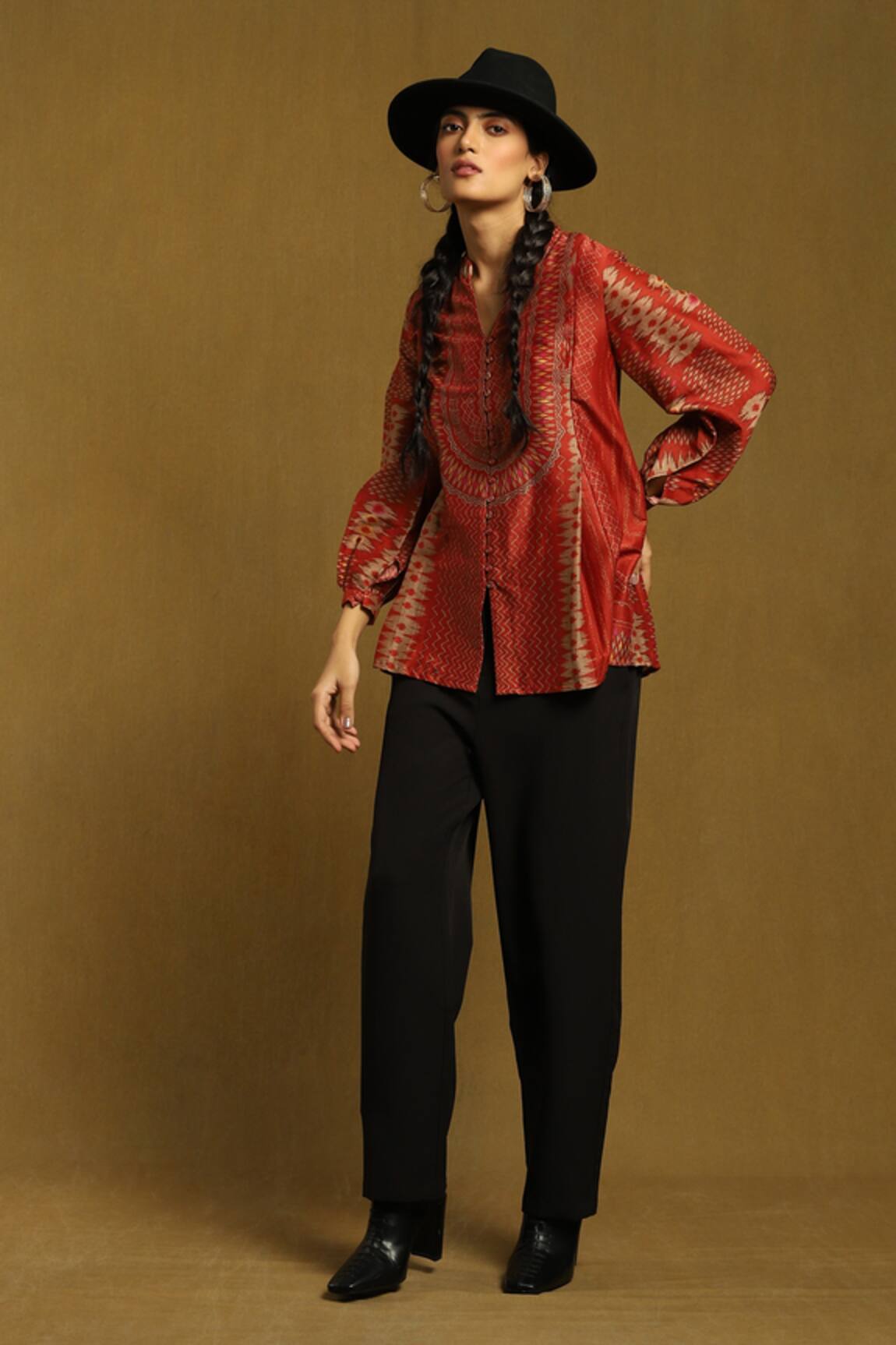 Ritu Kumar Chevron Print Short Kurta