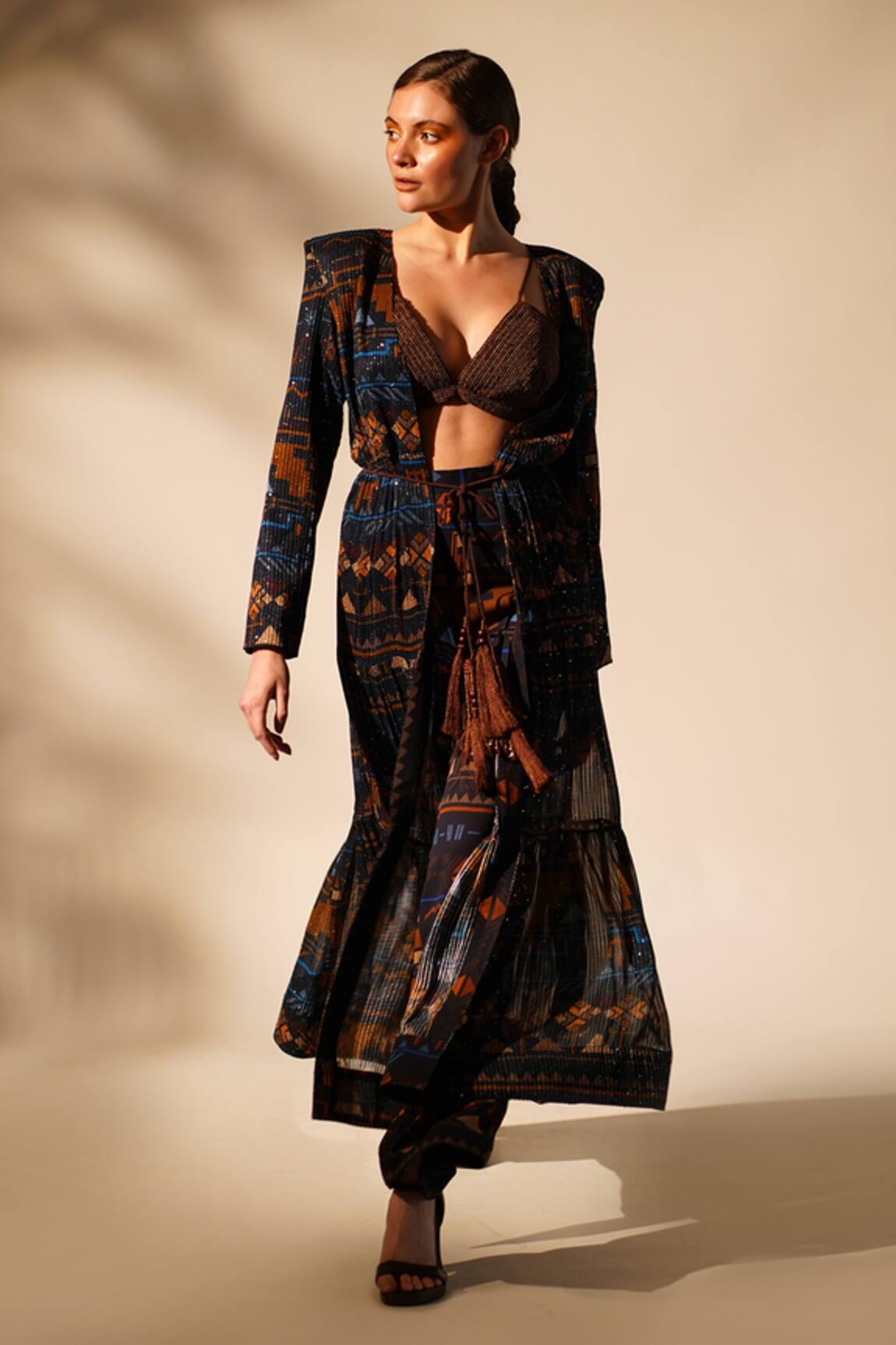 Nikita Mhaisalkar Aztec Print Jacket With Pant 