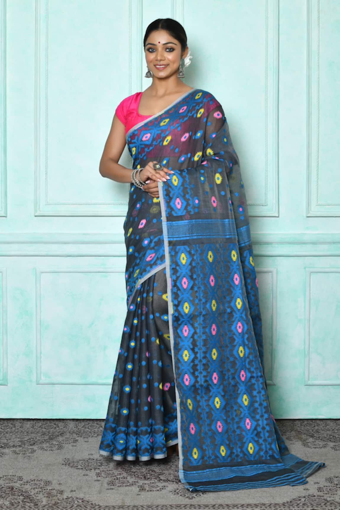 Samyukta Singhania Silk Cotton Geometric Woven Saree