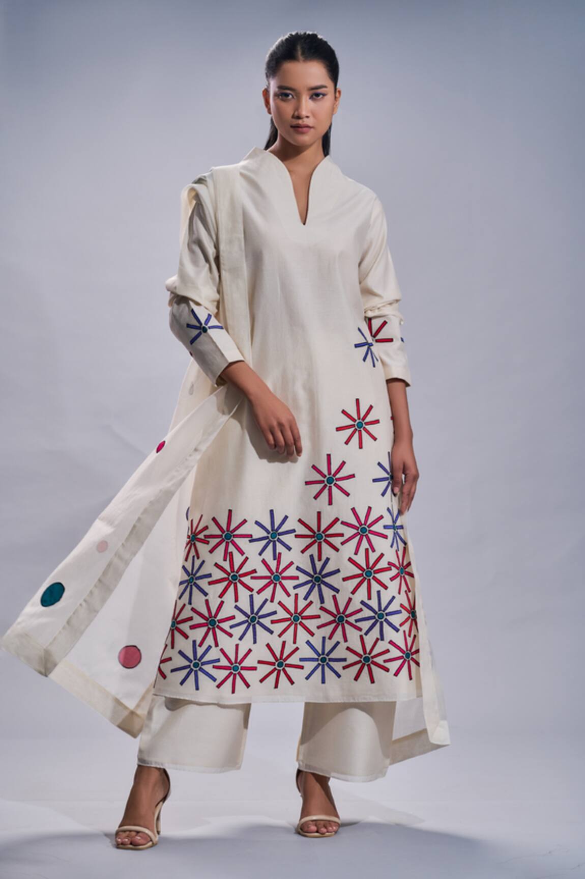 Taika by Poonam Bhagat Embroidered A-Line Tunic Set