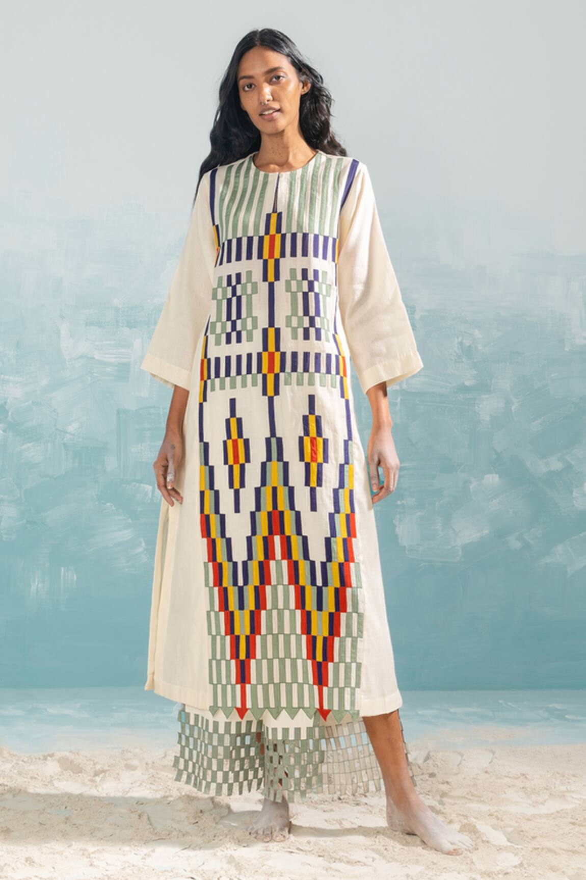 Ikai by Ragini Ahuja Nile Multi Applique A-line Kurta 