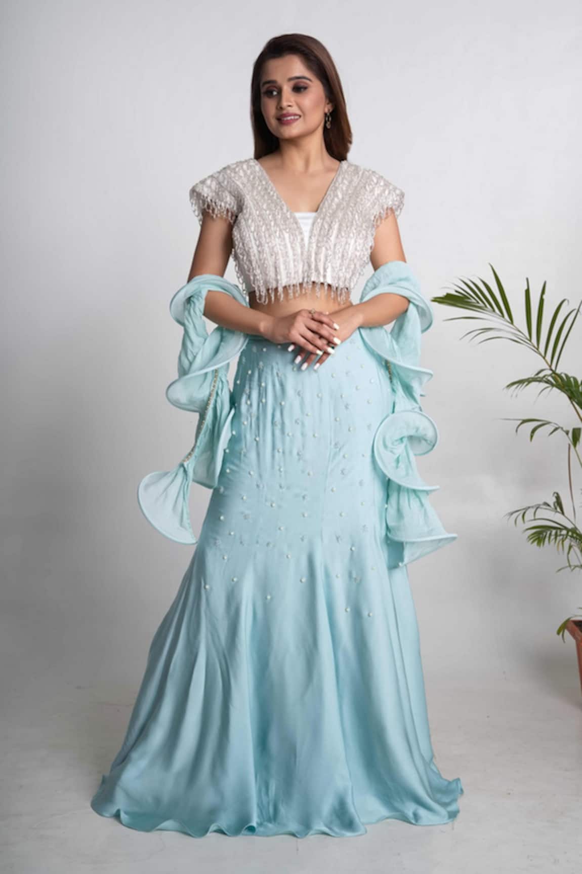 Merge Design Fish-Cut Lehenga Set 