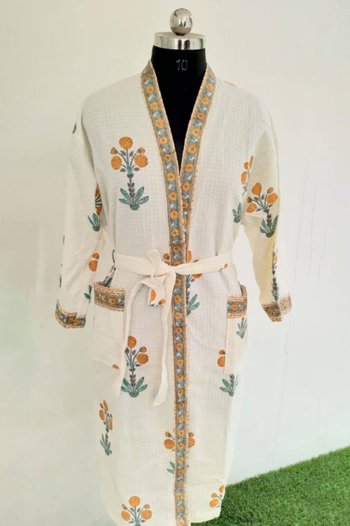 ConsciousCo Marigold Print Bathrobe