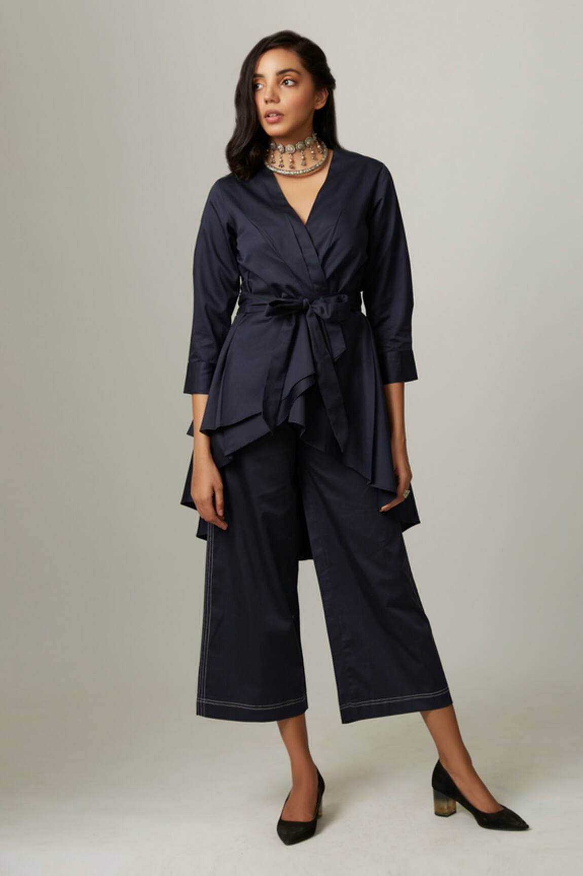 Escape By Aishwarya Asymmetric High Low Wrap Top 