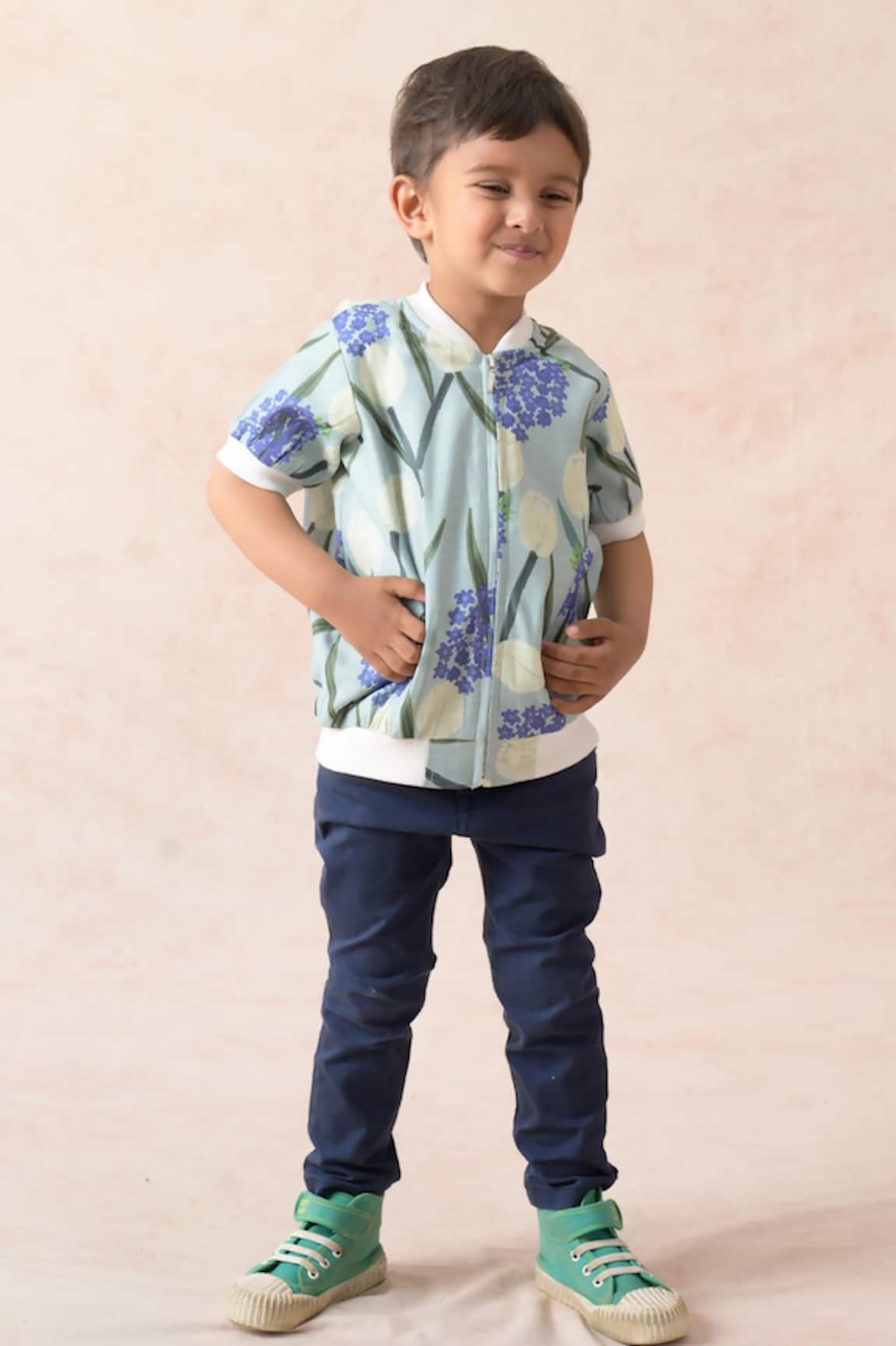 Thetaa Tulip Print Bomber Jacket