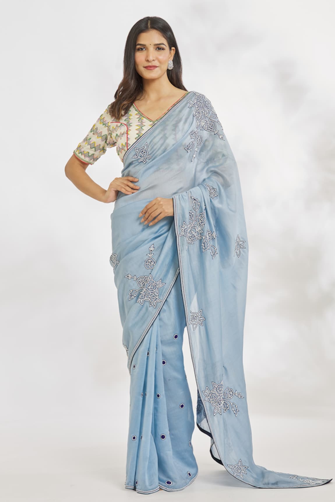 Paksh Chanderi Embroidered Saree