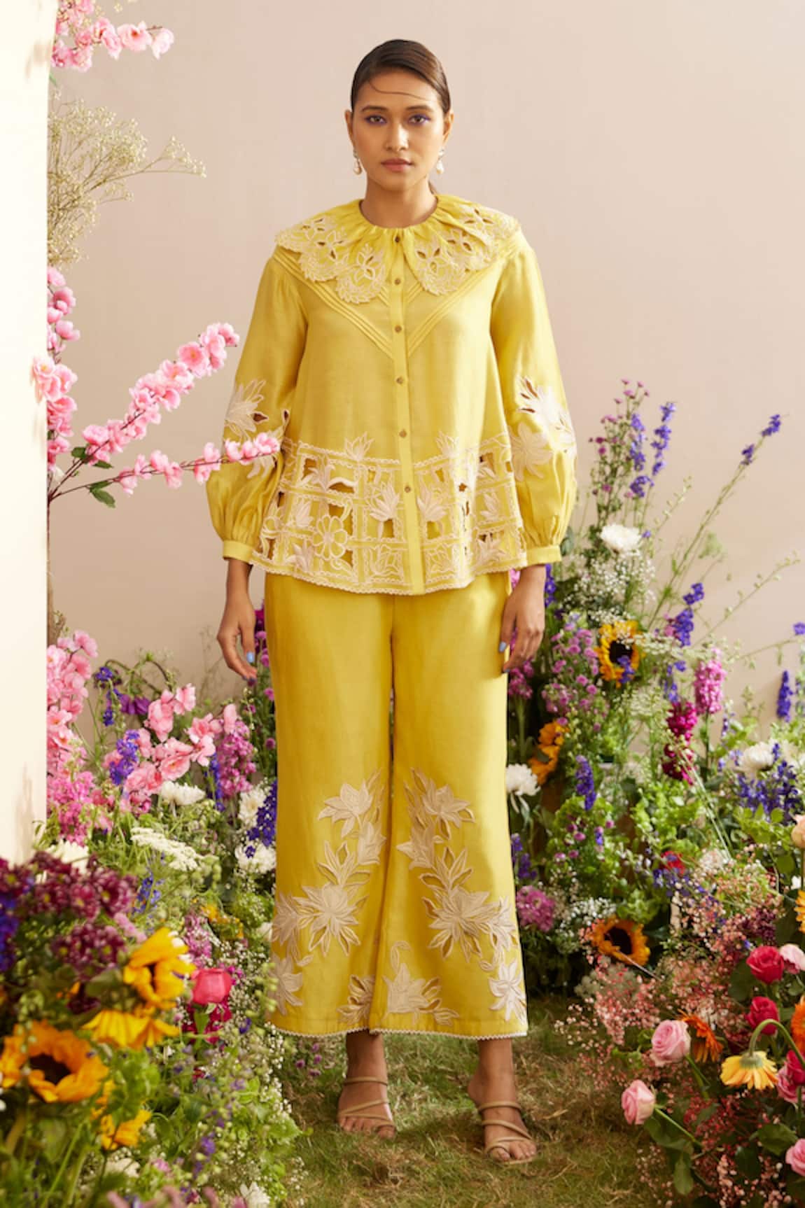 Chandrima Lotus Cut Work Shirt