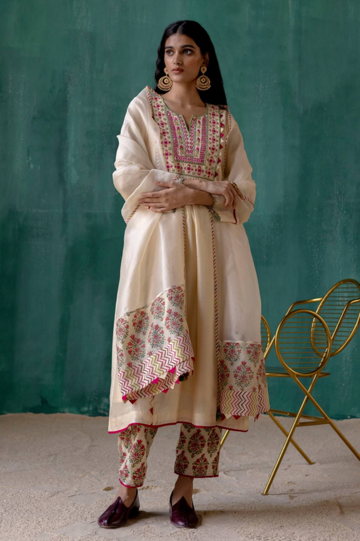 Amisha Kothari Bhairavi Yoke Embroidered Kurta Pant Set