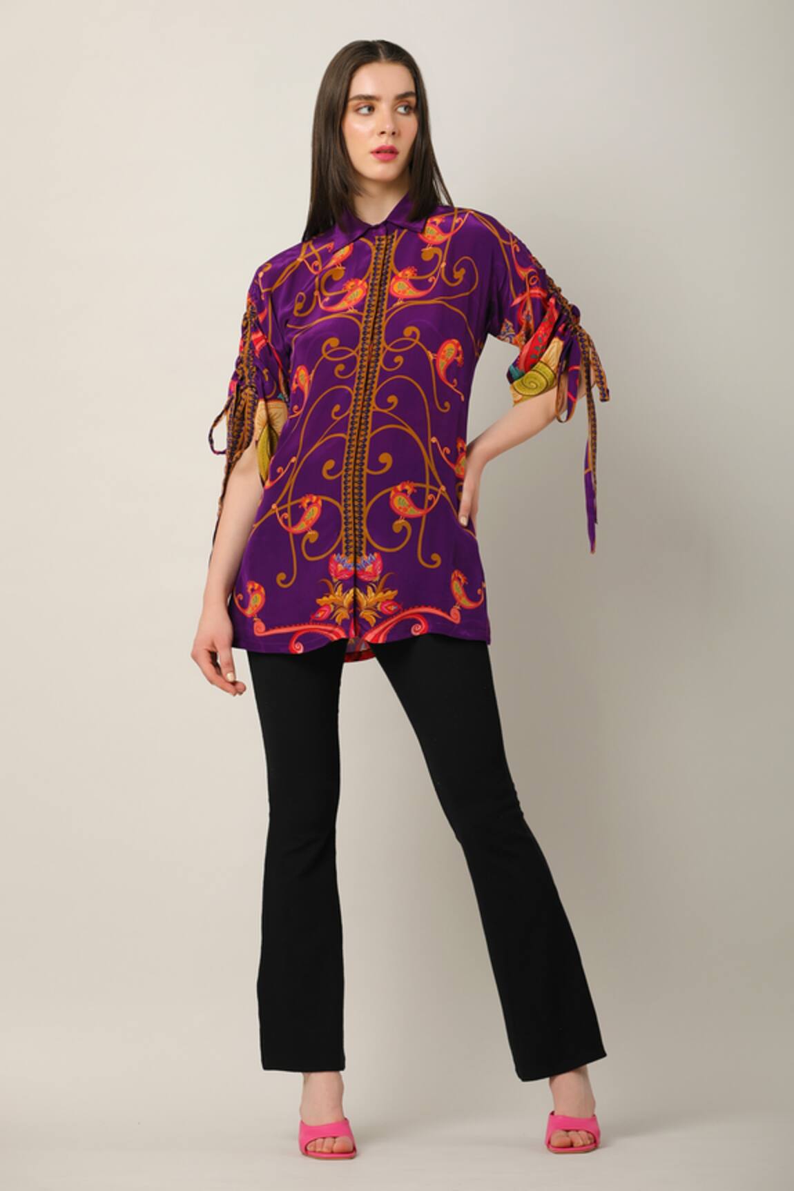 Limerick By Abirr N' Nanki Fern Placement Print Shirt