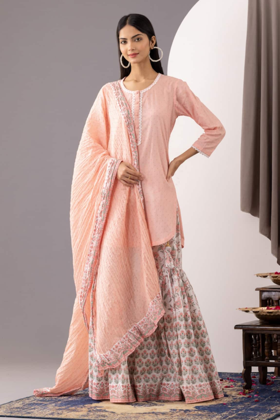 Abbaran Printed Kurta Gharara Set