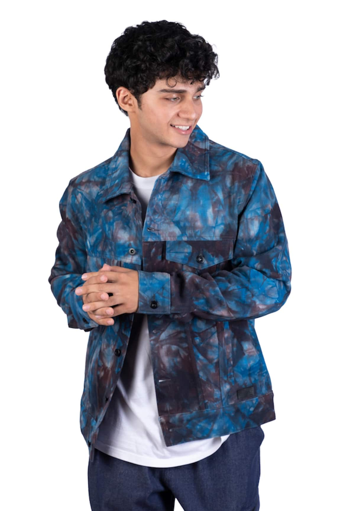 Theorem Cotton Denim Tie Dye Jacket