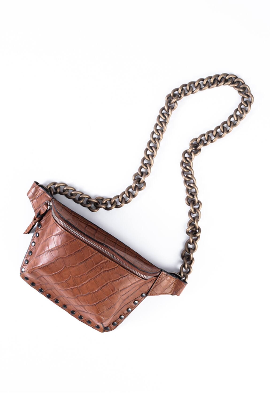 Trov Croc Embossed Leather Bag