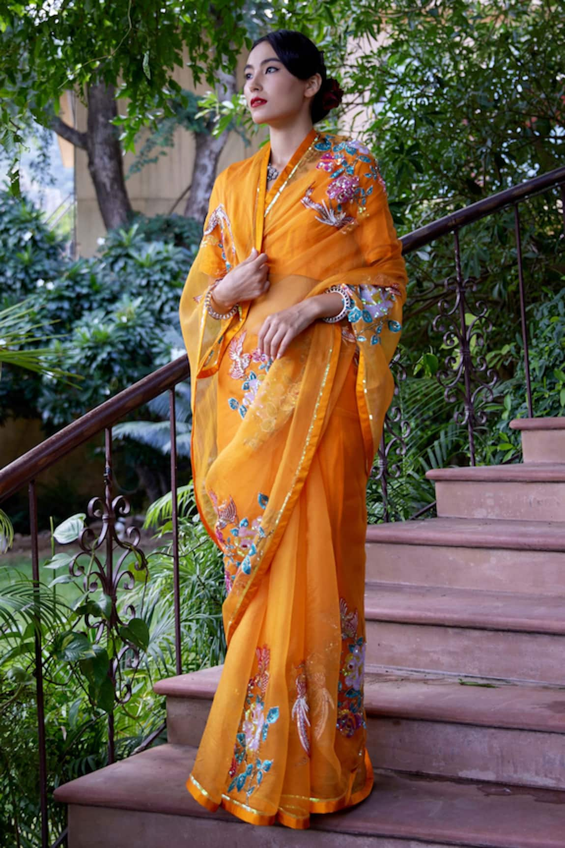 Atelier Shikaarbagh Bird Embroidered Saree