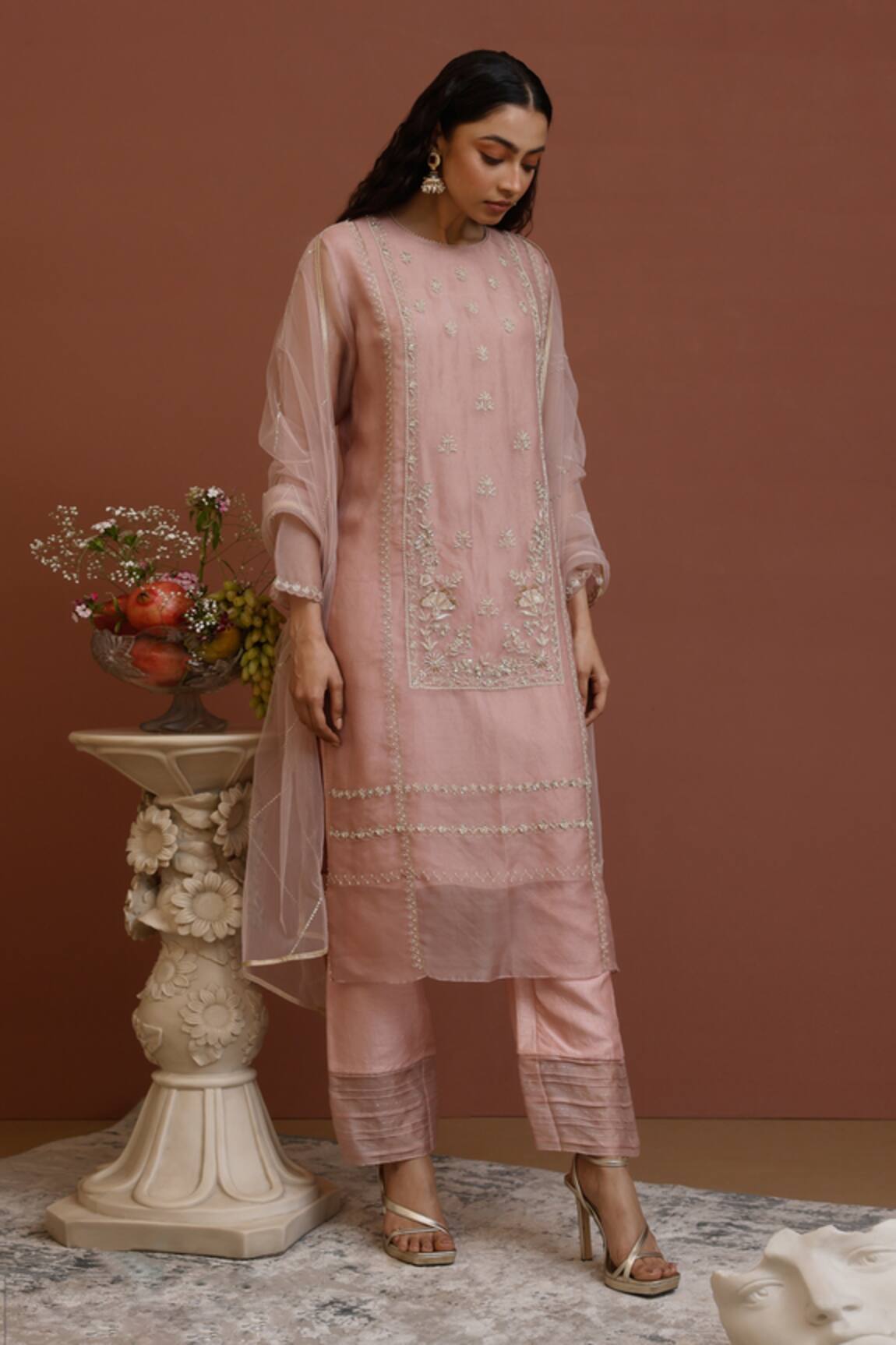 Neha Poddar Floral Embroidered Kurta Pant Set