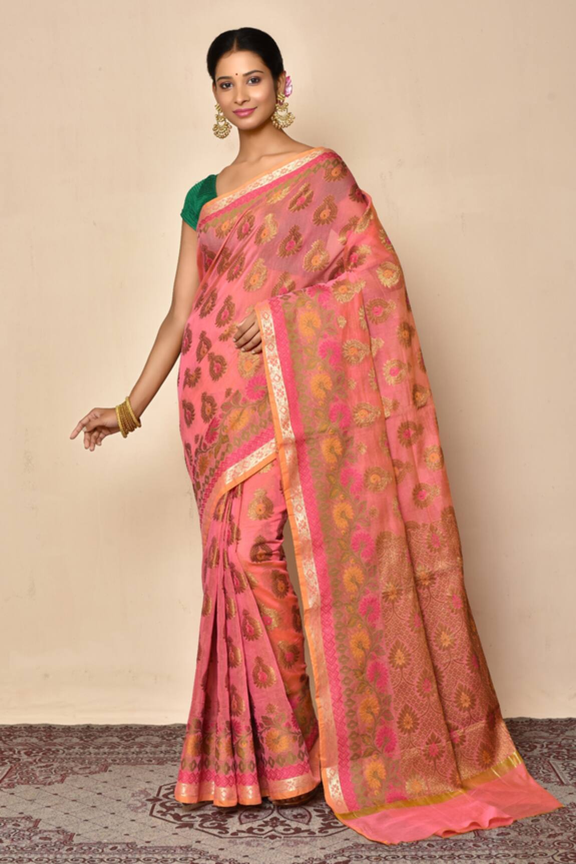 Naintara Bajaj Banarasi Mina Boota Saree
