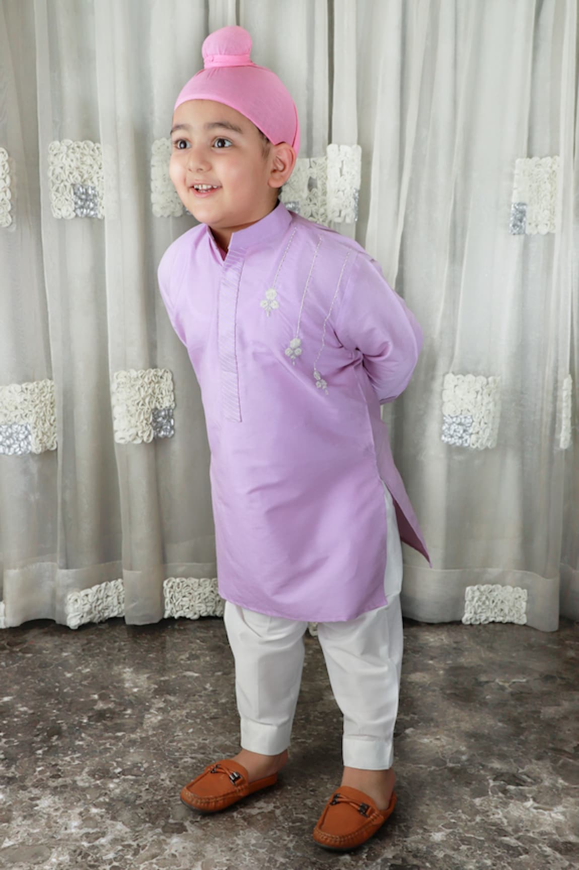 Darleen Kids Couture Hand Embroidered Kurta & Pant Set