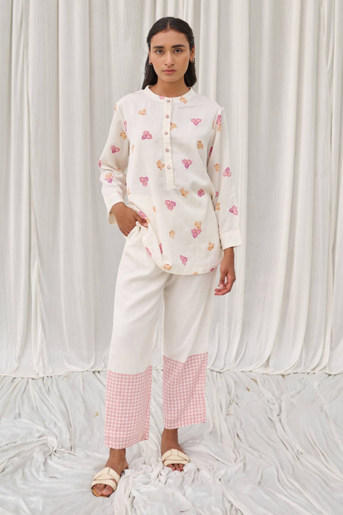 Ayaka Leaf Hand Block Print Top