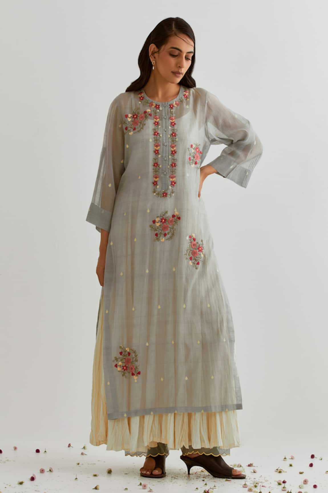 Prama by Pratima Pandey Zardosi Embroidered Dress With Inner