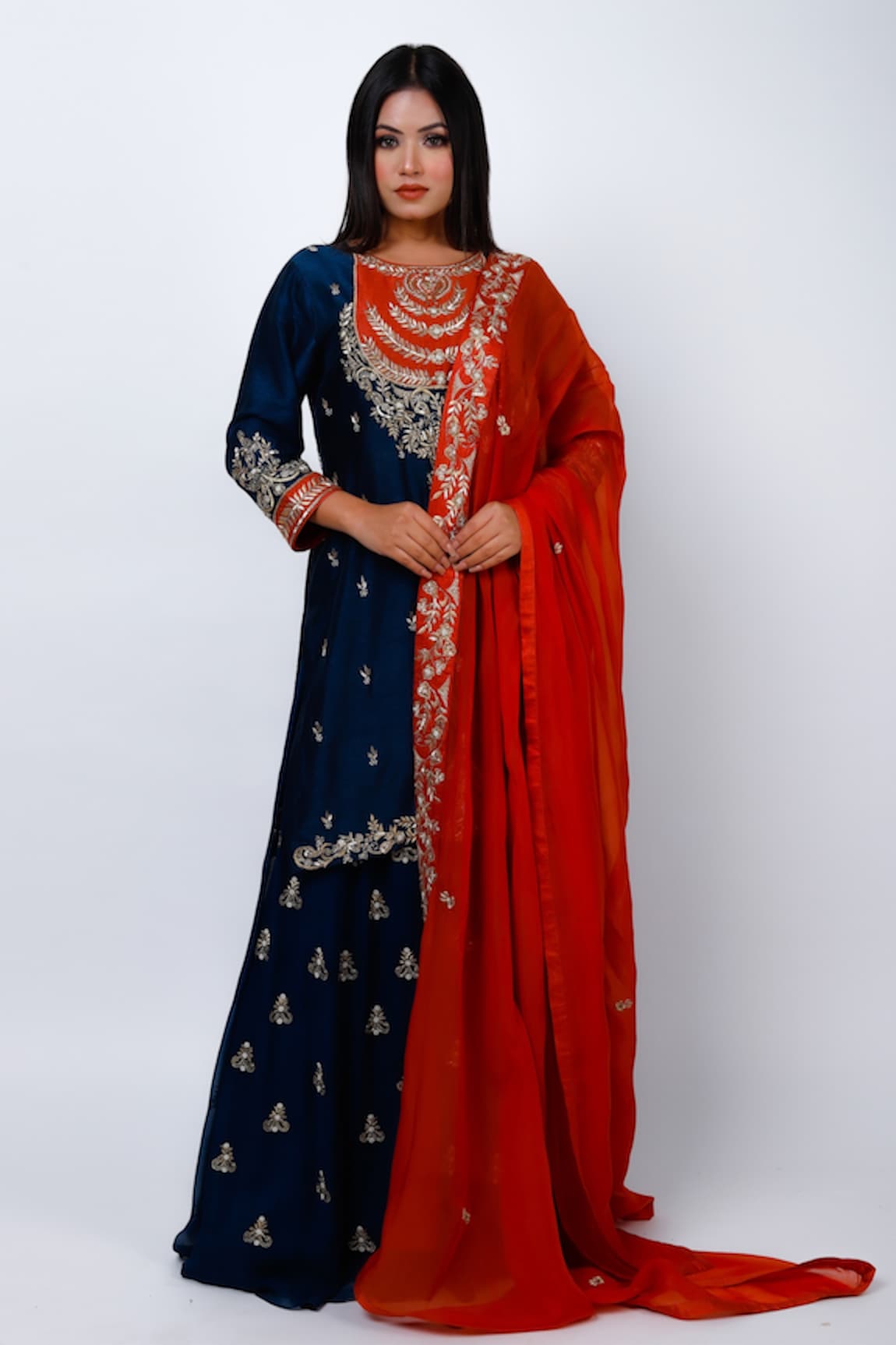 Geetika Jain Zari Embroidered Kurta Sharara Set