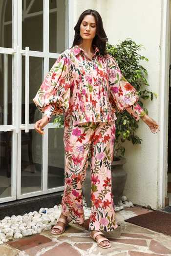 Aroop Shop India Scarlette Petunia Print Pant Set 