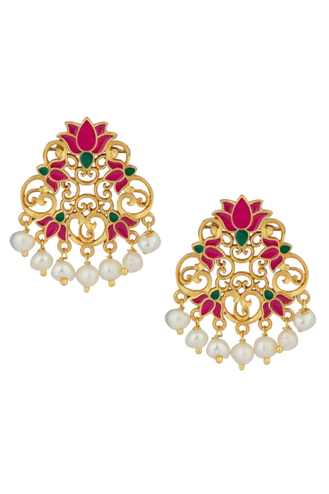Zariin Glory Lotus Dangler Earrings 