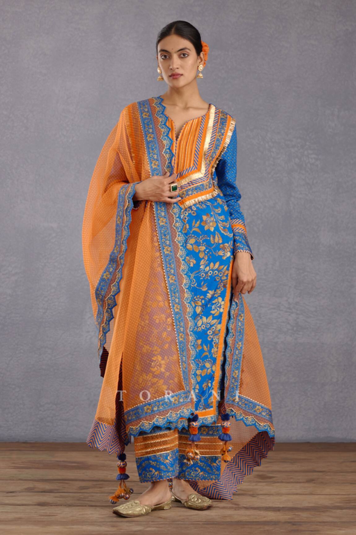 Torani Persian Blue Printed Kurta Set