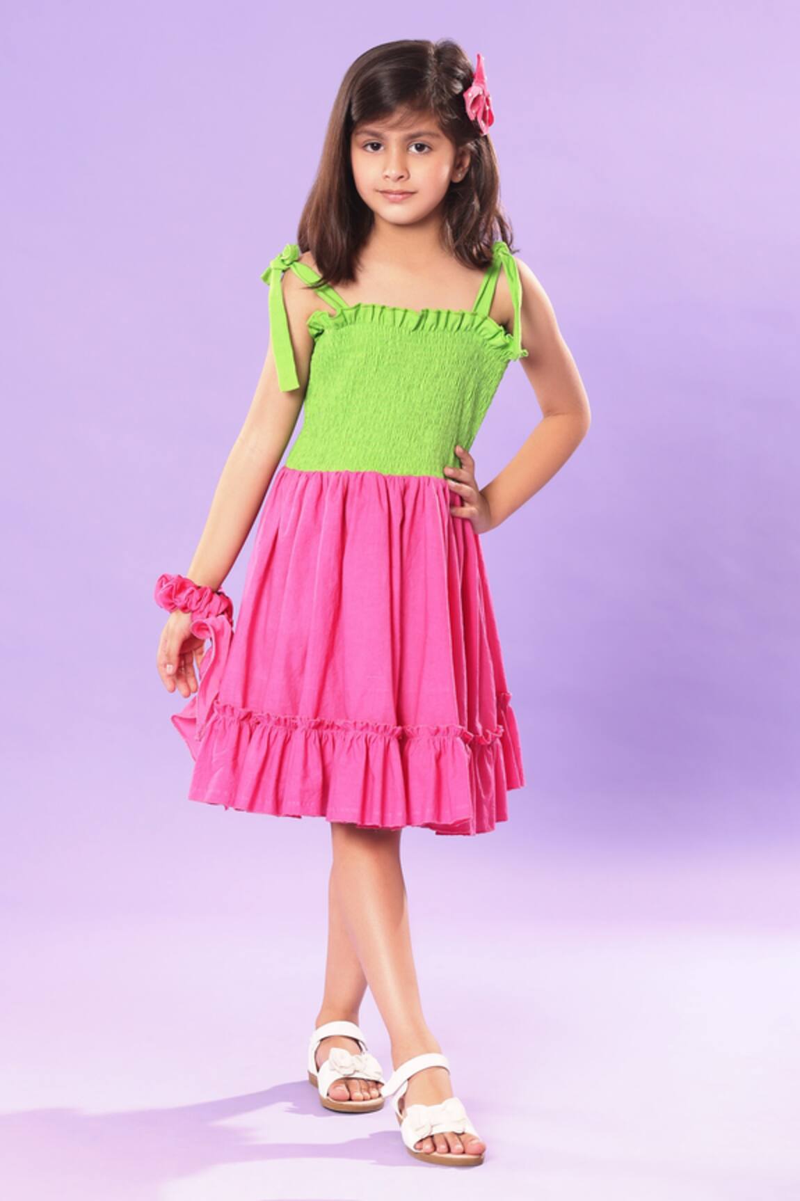 Littlecheer Color Blocked & Flared Dress
