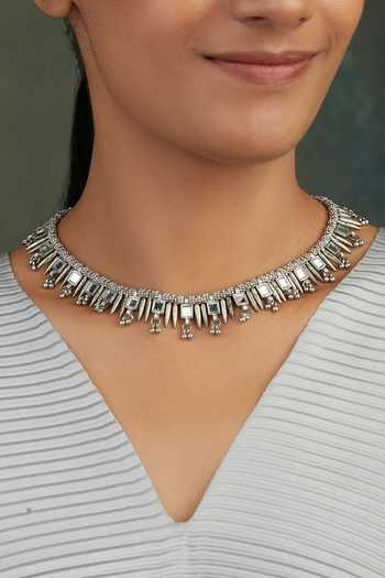 House Of Tuhina Falak Spike Mirror Studded Choker