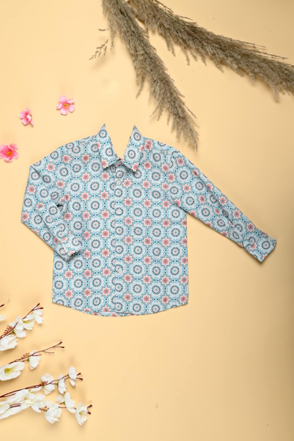 The Blue Morphology Mosaic Print Shirt