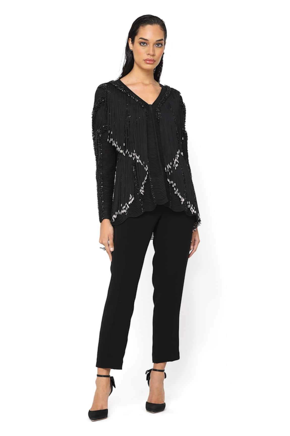 Rohit Gandhi + Rahul Khanna Fringe Full Sleeve Jacket 