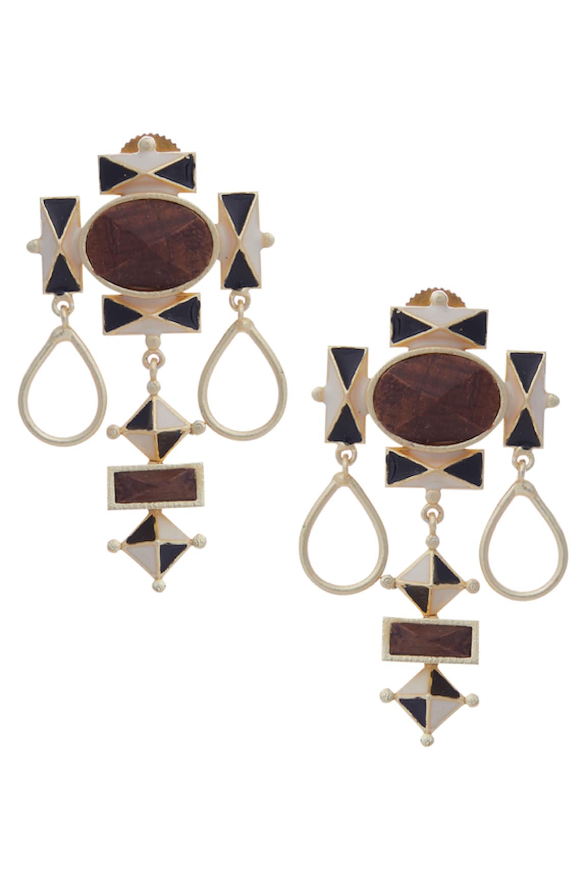 Madiha Jaipur Geometric Gold Plated Earrings