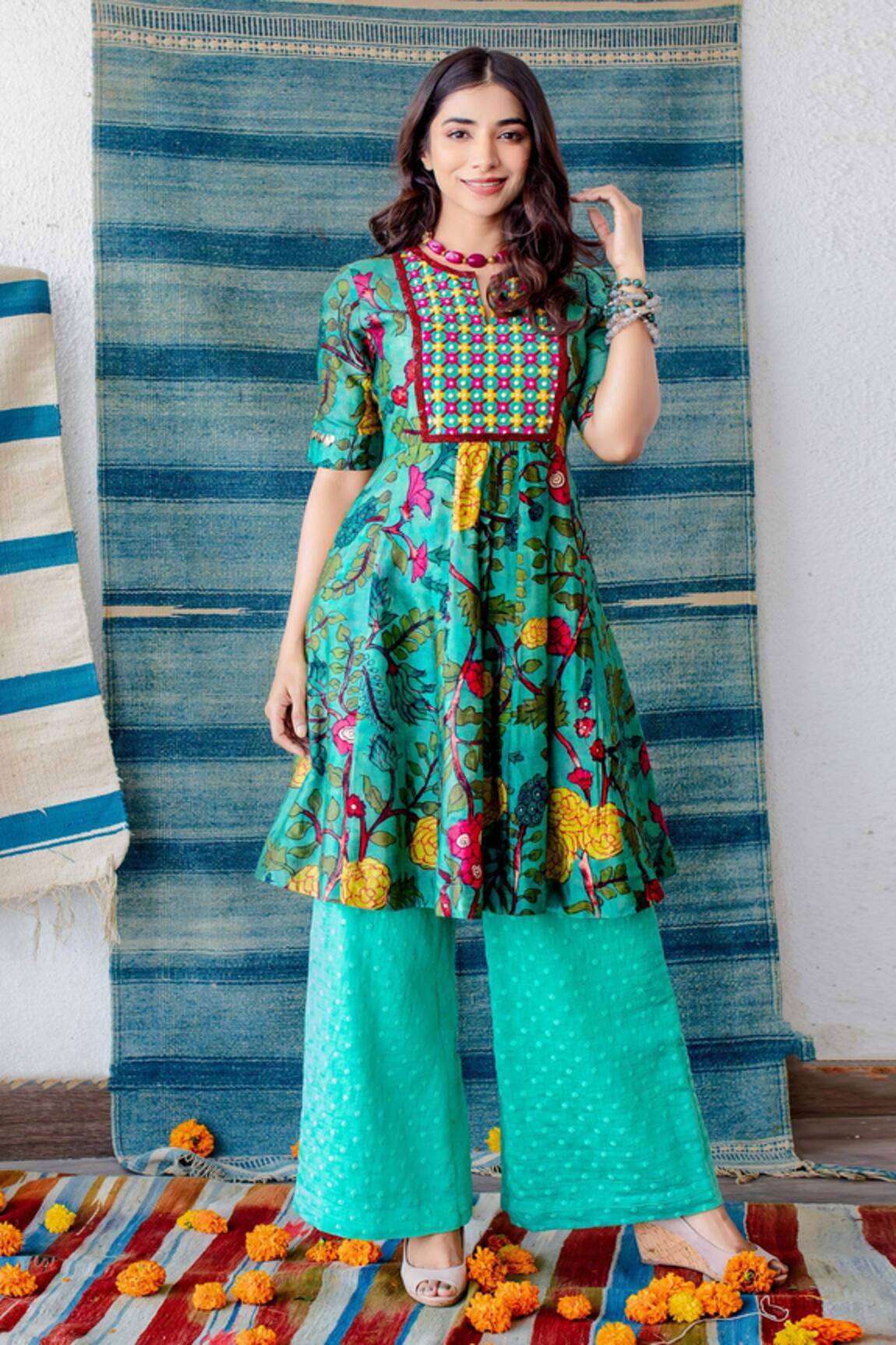 Shachi Sood Embroidered Anarkali And Palazzo Set 