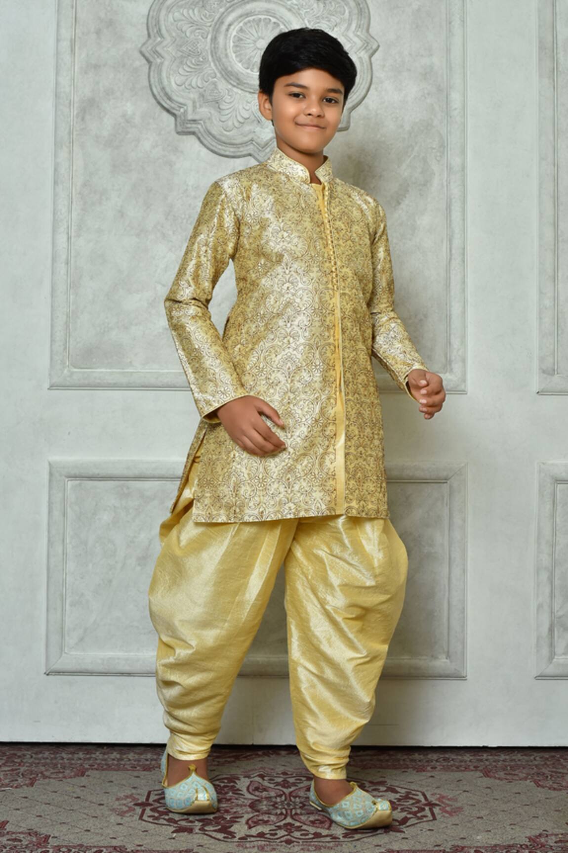 Petite Pomme Paisley Embroidered Kurta & Patiala Pant Set 