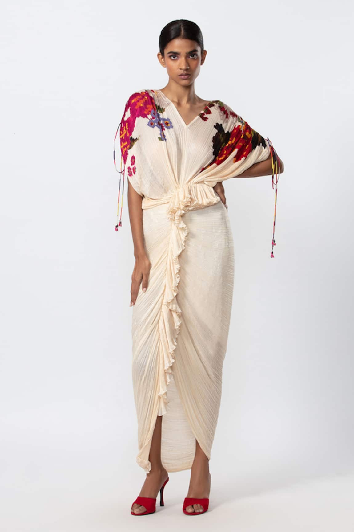 Saaksha & Kinni Placement Print Draped Dress