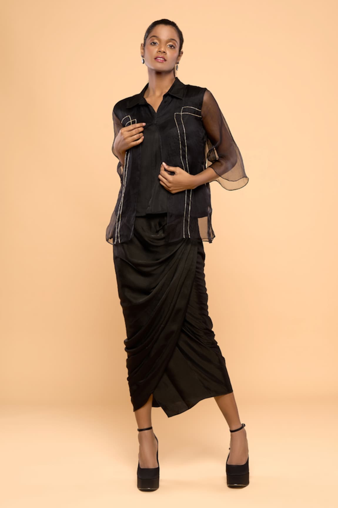 MAYU KOTHARI Solid Wrap Skirt