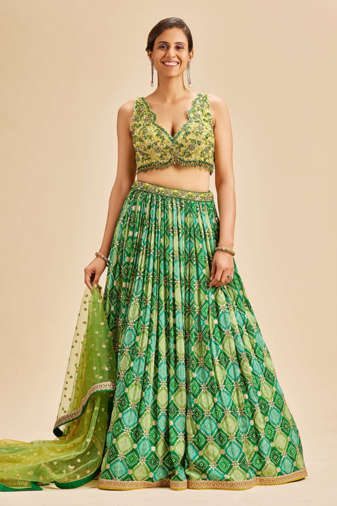 Nitika Gujral Bandhani Pattern Lehenga Set