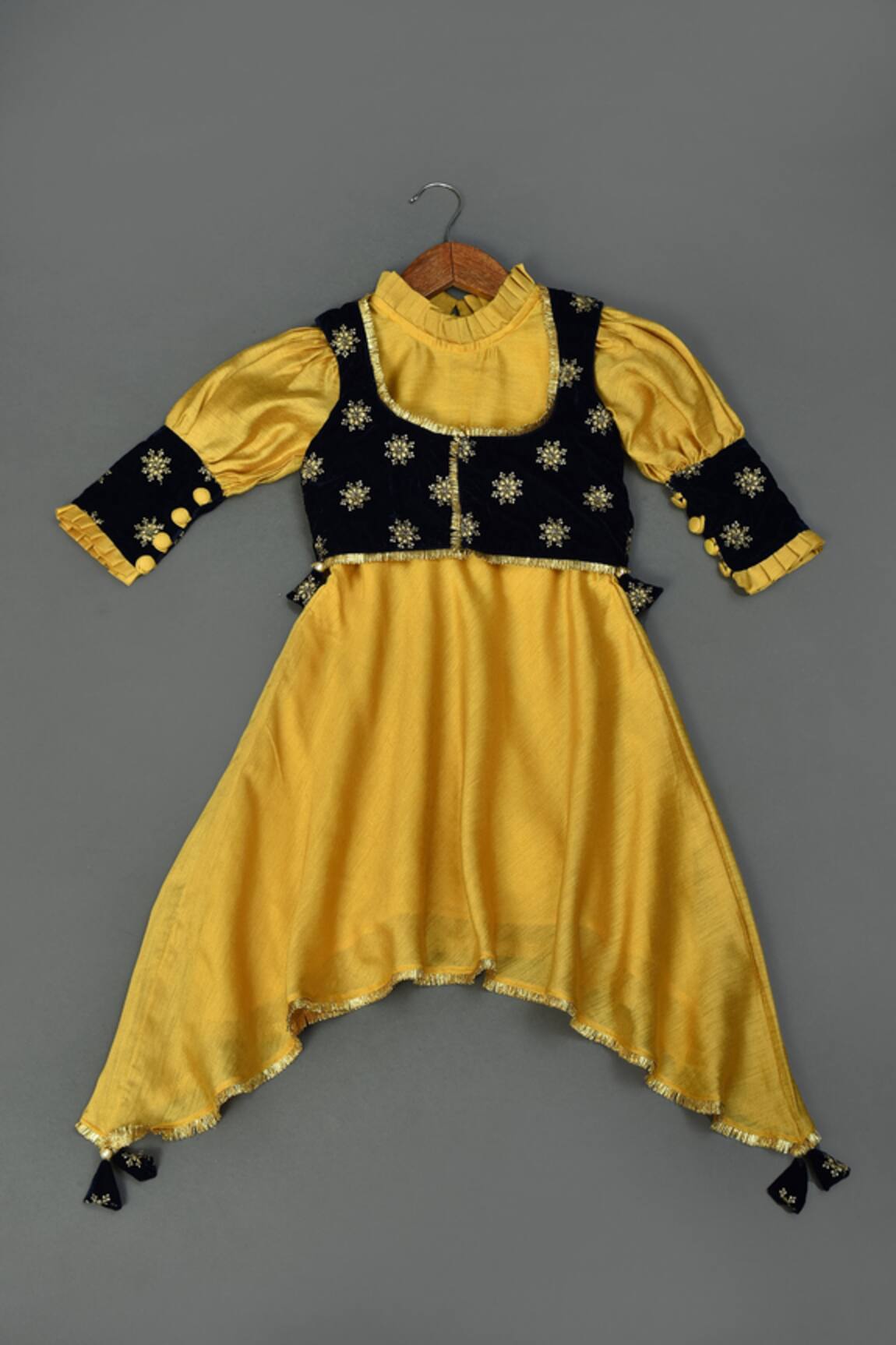 Maaikid High-Low Midi Dress With Blue Jacket 