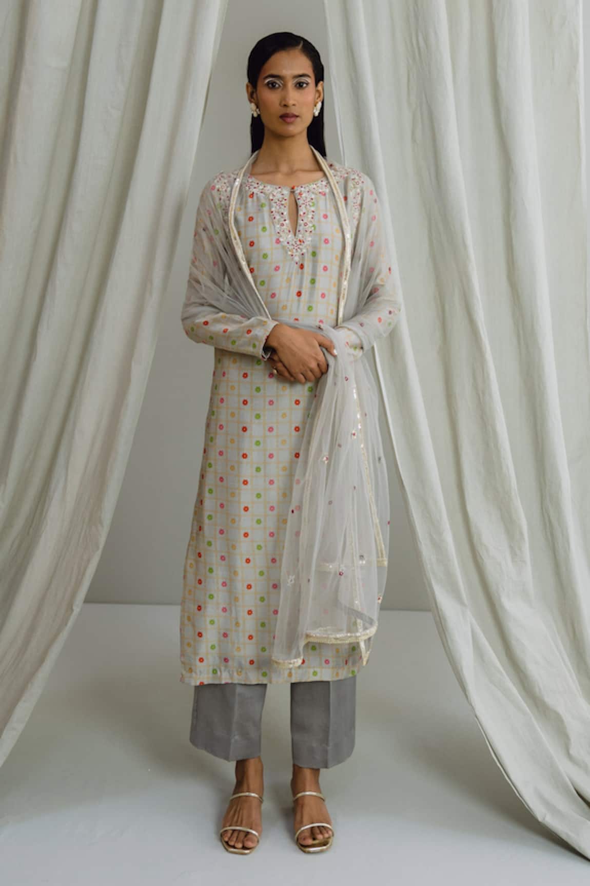 Drishti & Zahabia Floral Print Kurta Pant Set