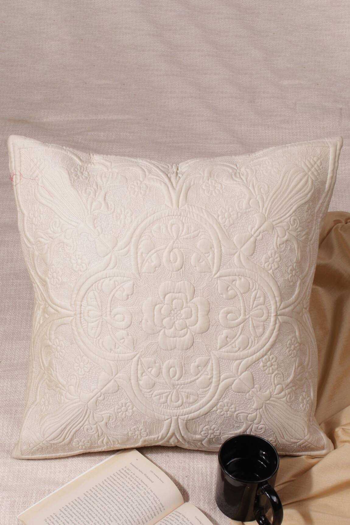 Khaabka Floral Quilted Cushion Cover - Set of 2