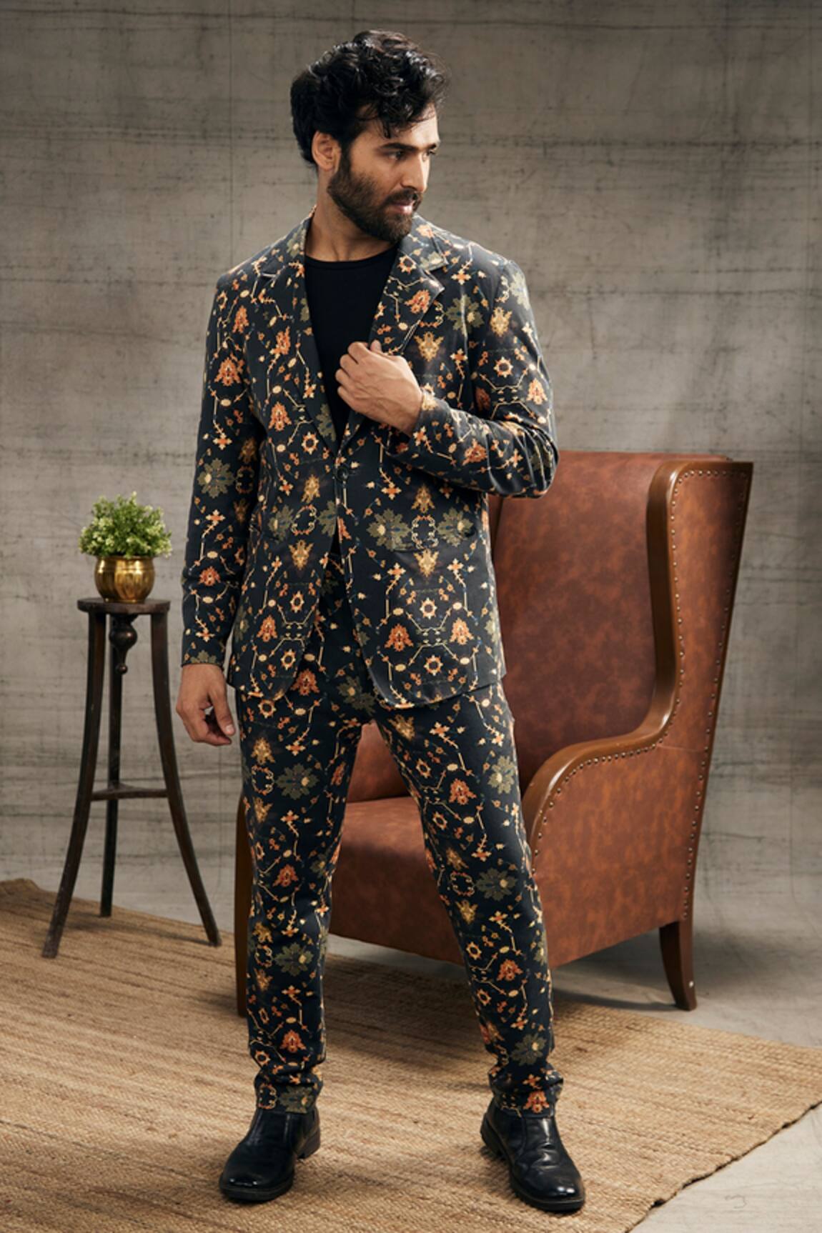 Soup by Sougat Paul Zahra Printed Blazer & Pant Set 