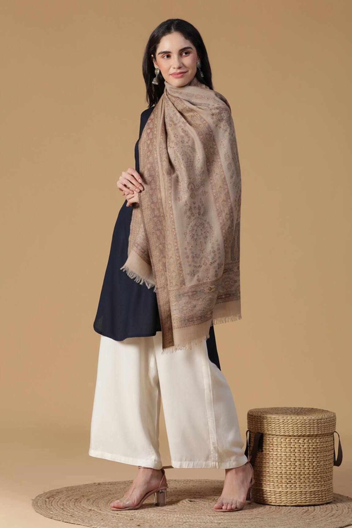 Shingora Paisley & Floral Woven Stole 