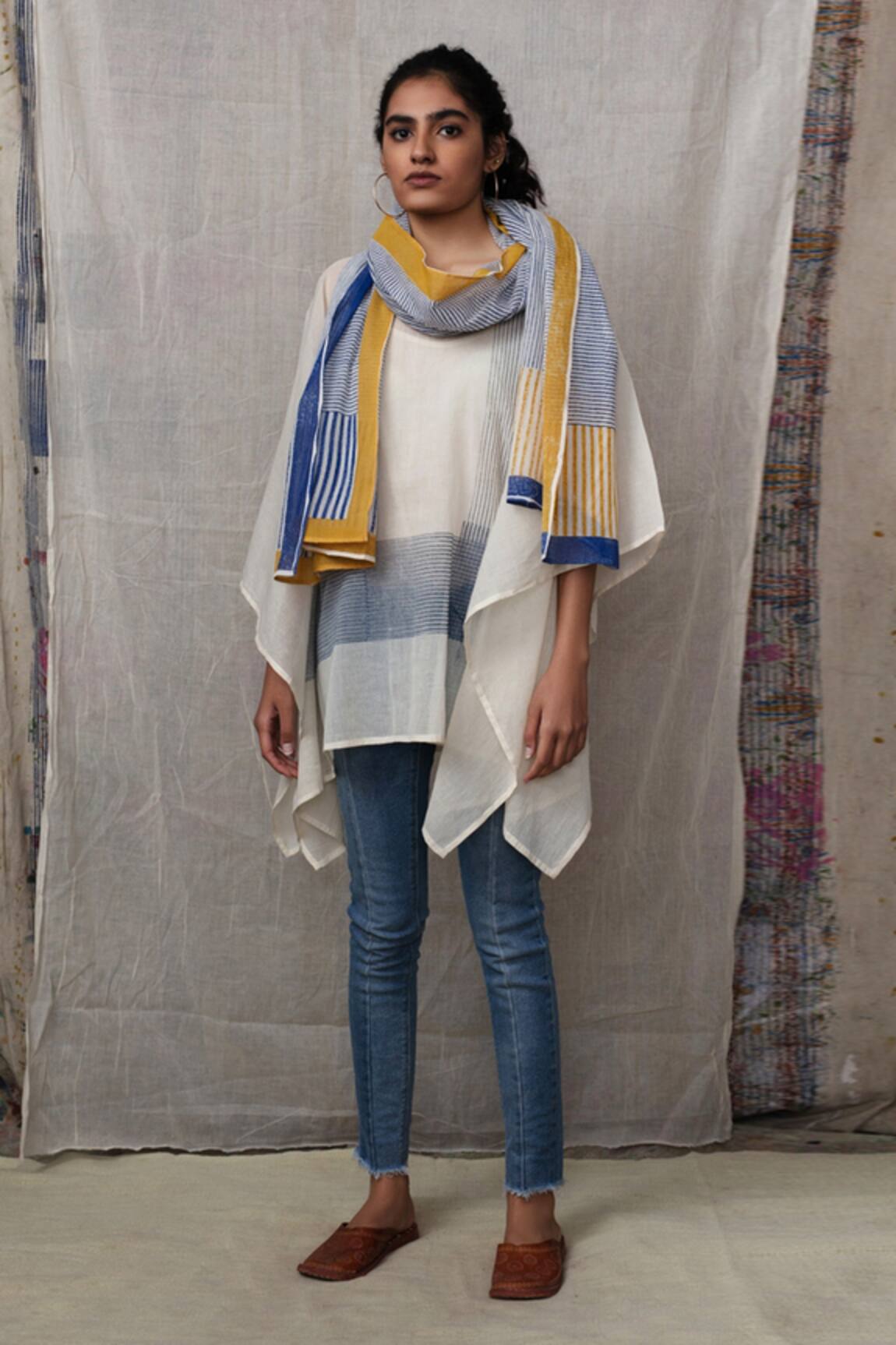 Banana Labs Cotton Printed Kaftan With Stole 