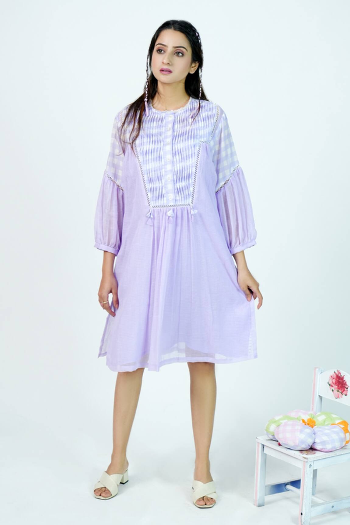 Jyoti Bansal Chequered Pattern Yoke Tunic 