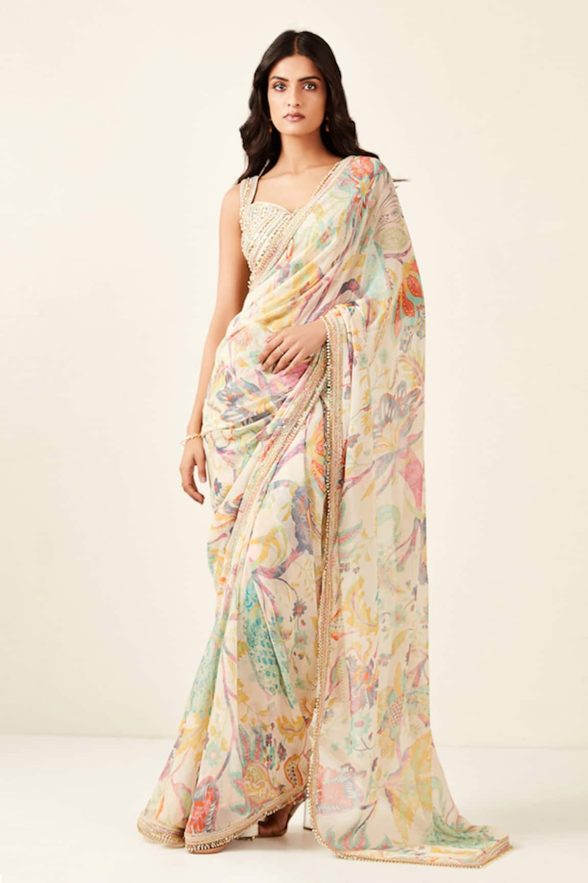 Kajol By Inder Silk Casual Wear Saree Printed Saree Combinations